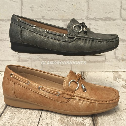 Ladies flat comfort loafer - comfort,