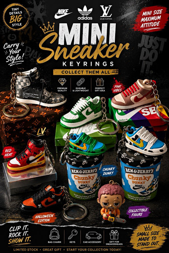 Mini sneaker keyrings loads - mini,
